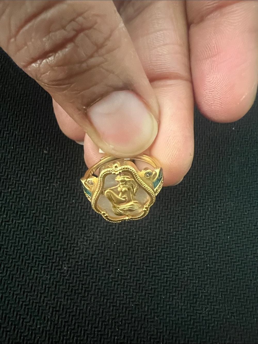 Adjustable.Little Mermaid Gold-Tone Ring  - Women Jewelry